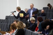 Spotkanie otwarte nt. projektu Statutu UMK (Aula UMK, 5 lutego 2019) [fot. Andrzej Romański]