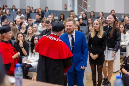 Immatrykulacja studentów I roku 2024/2025. Kliknij, aby powiększyć zdjęcie.