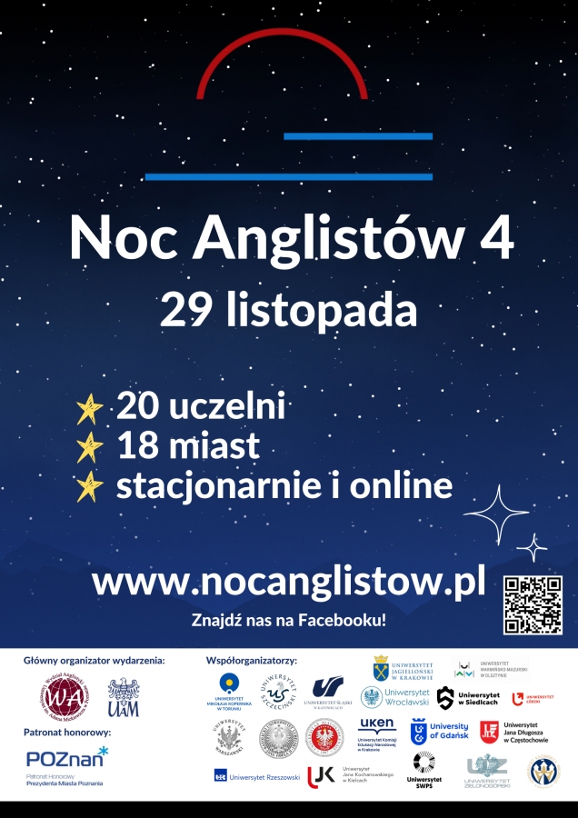 Plakat Nocy Anglistów 2024